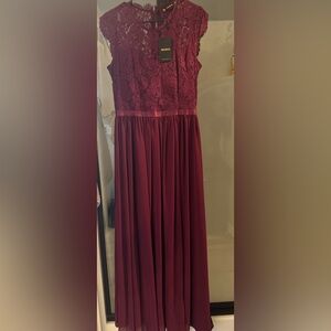 Miusol Wine Lace Dress